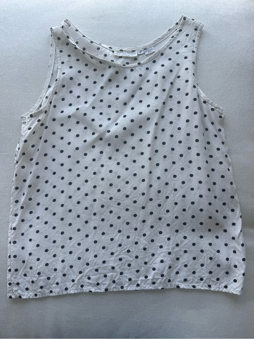 Vintage Anntaylor White and Black Polka Dot Sleeveless Blouse